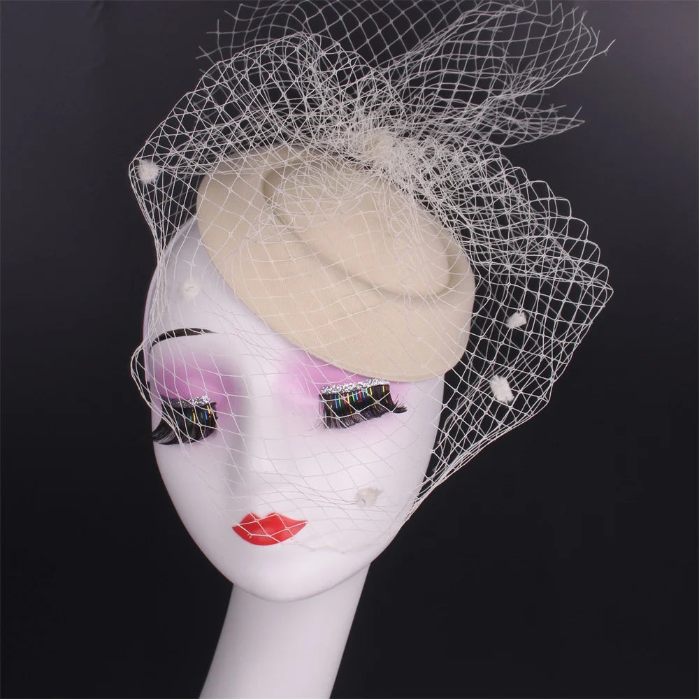 Black Veil Top Hat Retro Fascinator Hat Women Wedding Hair Accessories Dinner Party Headdress Bride Headpiece Headband Jewelry