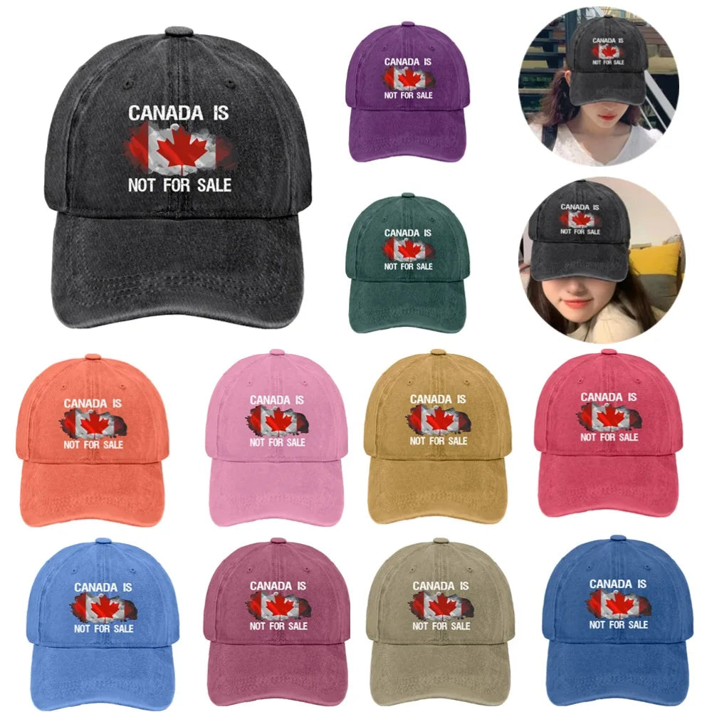 Canada Is Not for Sale Hat Retro Letter Embroidery Breathable Baseball Cap Outdoor Sports Trucker Hat for Hiking Fishing Sun Hat - OneLoveCanada