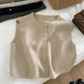 Autumn New Women Cardigan Korean Elegant Knitted Sleeveless Female Casual Sweater Tanks Fashion New Slim Ladies Casual Tops - OneLoveCanada