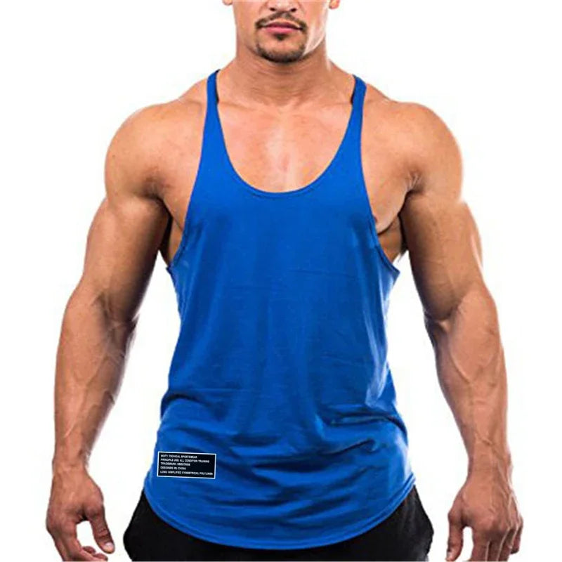 Gym Bodybuilding Fitness Vests Mens Running Sport Cotton Tank Tops Summer Breathable Sleeveless Y Back Suspender Belt Undershirt