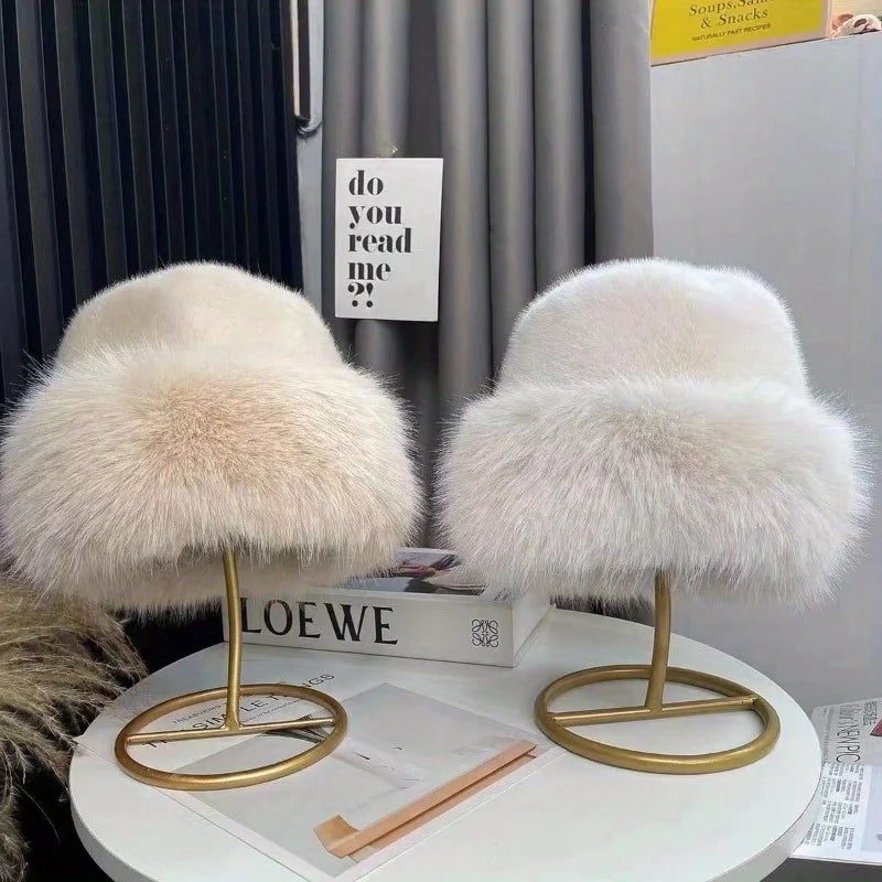 Winter Women's New Thickened Warm Fashion Simple Fisherman Hat Ladies Mongolian Hat
