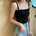 2025 Casual Women Halter Crop Tops Summer Sleeveless Camis Backless Strap Tank Top Slim Solid Short Female Tube Cropped Vest - OneLoveCanada