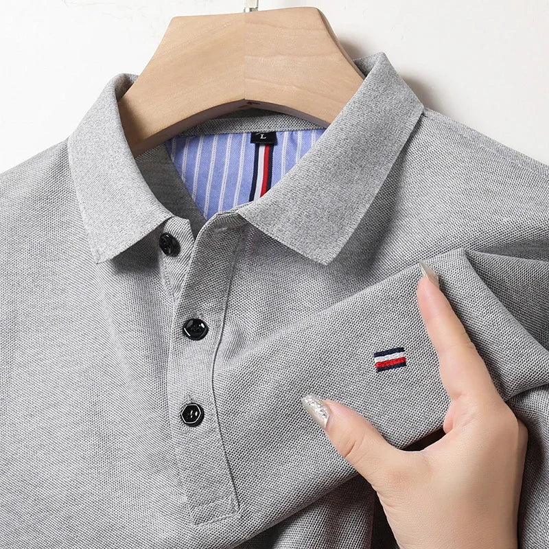 Men's Casual Fashion Breathable Polo Shirt Comfortable Embroidered Top for Business And Leisure