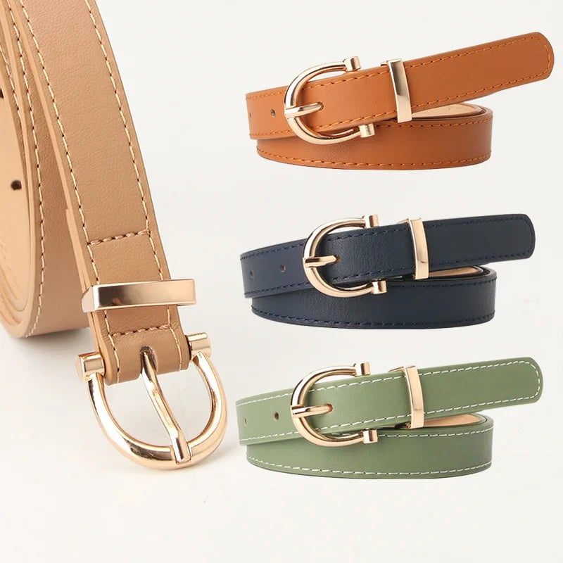 Red Belts for Women Jeans Clothing Accessories Luxury Designer Korean Fashion Alloy Button Female Elegant Y2k Belt Student 2024