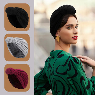 Lady turban hat autumn and winter Pullover cap European and American knotted fashion turban hat selection head hat ladies hat