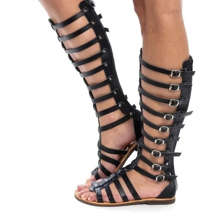Womens Arch Support Sandals Ladies High Summer Women Shoes Fashion Retro Boots Casual Knee Sandals Summer Shoes For Women туфли